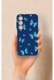 Samsung S23 Compatible Blue Butterfly Patterned Silicone Case