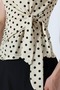 Women's Micro Digital Polka Dot Blouse with Tie Detail - 2