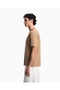 Men's Regular Cut Cotton Jacquard Jersey Fabric Short Sleeve Beige T-Shirt - 4