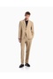 Men's Regular Fit Flexible Fabric Straight-Leg Beige Trousers - 2