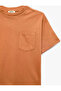 Short Sleeve Crew Neck Pocket Detail Cotton T-Shirt - 3