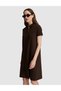 Brown Polo Collar A-Line Knitted Dress 50326877-Vr029 - 4