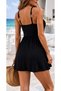 Women's Strappy Heart Collar Ring Detailed Short Janjan Crepe Dress - 4