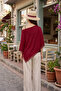 Women's Asymmetrical Hem Lace Transparent Cape Poncho - 6