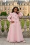Girl's Evening Dress Three-Dimensional Floral Long Sleeve Satin Bow Dress - Birthday, Party, Wedding, Graduation (8Y, 9Y, 10Y, 11Y, 12Y, 13Y, 14Y, 15Y) 36381Pr