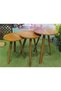 Modern Nesting Coffee Table Set of 3 Wooden Round Side Tables, Space Saving Scandinavian Design, Durable Solid Wood Legs, Multi Purpose Living Room Furniture for Home, Office, Bedroom and - 7