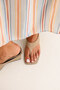 Heeled Shoes 2640 - Wedge Heel Flip Flops Dark Beige Suede Women's Heeled Shoes - 3