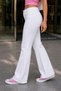 High Quality Women's 5-Pocket Low Waist Spanish Leg Skinnyfit Stretchy Jean Pants C619-White - 4