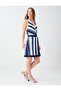 Off-White Linen Blend Dress with V-Neck and Tie Detail - 2