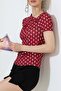 Women's Micro Digital Gathered Detailed Asymmetrical Collar Blouse - 7