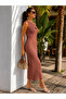 Summer Openwork Long Crew Neck Sleeveless Knitwear Dress - 6