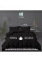 LivinEase Brushed Microfibre Double Duvet Cover Sets - 100 GSM Black with 2 Pillowcases - 3