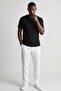 Men's crew neck textured t-shirt - black - 2