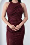 Halter Neck Slit Beaded Dress 41099 - 3
