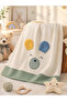 100% Cotton Interlock Baby Blanket with Cute Teddy Bear Figure 85X90 cm 4 Seasons Use
