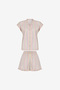 Women Sweet Day Striped Short Sleeve Shorts Multicolour Set - 5