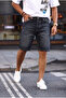 Men's Black Denim Jean Washed Denim Shorts Ke-1208 - 5