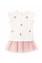 Baby Girl Embroidered Blouse and Tulle Skirt 2-Piece Set 0-4 Years Pink - Cream