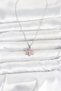 316L Steel Chain Silver Color Pink Zircon Stone Lotus Model Women's Necklace - 2