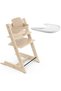 Tripp Trapp High Chair Baby Feeding with Tray - Includes Baby Chair, Baby Set 2 for Children 6-36 Months - Adjustable, Ergonomic & Easy to Clean - Natural with White Tray