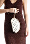 Cream Gold Clutch Portfolio Women's Handbag Shoulder Bag Crossbody Bag - 2