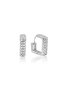 Multi-Row Stone Square Hoop Model Vip Earrings White-Yellow 3168Kkuv006 - 5