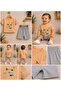 Colorful Fun Teddy Bear and Kitten Printed Baby Cotton Top and Bottom Summer Shorts Set - 2