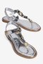 Women's Flip-Flop Sandals with Ankle Buckle, Summer Style, Shell Detail, Silver Marisse - 5