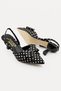 Women's Polka Dot Heeled Shoes with Bow Detail and Pointed Toe Stiletto - 6