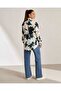 Women's Patterned Cotton Satin Shirt Oversize Comfortable Fit Buttoned - 3
