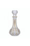 7 Pcs Crystal Glass Decanter Set – 1 Decanter & 6 Glasses - Gold Accent Diamond Cut - 2