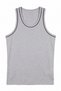 Men's Gray Black Ribbed Cotton Combed Cotton Strappy T-Shirt - 2