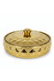 Verucci Luxury Gold & White Ceramic Serving Bowl with Lid — 8 Inch / 9 Inch | Embossed Diamond Pattern | Elegant Tableware for Home & Hospitality