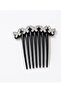 Black Color Butterfly Stone Comb Buckle - 4