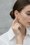 Women's Yellow Color Stone Hoop Earrings Stylish and Modern Bijouterie Earrings - 3