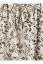 Vizyon New Season Ecru Tie-Neck Floral Blouse - 6
