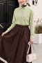 Oversized Linen Shirt with Pockets on the Back - Light Green - 3