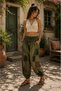 Green Color Bohemian Ethnic Nepalese Pants
