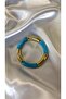 Women's Gold and Blue Color Stone-Looking Elastic Bracelet - 3