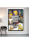 Grand Theft Auto X Simpsons Wall Covering Wall Tapestry First Quality Satin Fabric Poster