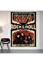 Kiss Rock & Roll Wall Covering Wall Tapestry First Quality Satin Fabric Poster