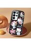 Samsung Galaxy S25 Ultra Compatible Case Camera Protector Black Silicone Couple Phone Case Kitty Pattern - 2