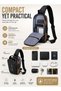 Crossbody Bag | 33 cm Chest Bag With Lock And USB Port | Large Anti Theft Shoulder Bag | One Shoulder Motorcycle Travel Work Bag Black Brown - 4