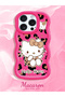iPhone 15 Pro Compatible Case Camera Protector Red Silicone Couple Phone Case Kitty Pattern - 2
