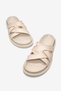 Women's Beige Skin Comfortable Fit Soft Sole Cross-Striped Slippers - 3