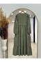 Akşin Lion Modal Britli Tunnel 4 Layer Dress-Na2406 Green - 4