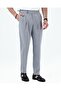 Slim Fit Adjustable Buckle Pleated Linen Blend Pants Ice Blue T20129-14 - 3