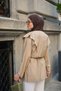 Women's Shoulder Detail Belted Cardigan Mink - 5