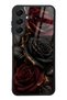 Samsung A16 Obsidian Crimson Rose Design Glossy Phone Case