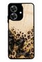Realme Note 60 Golden Leopard Heart Design Glossy Phone Case